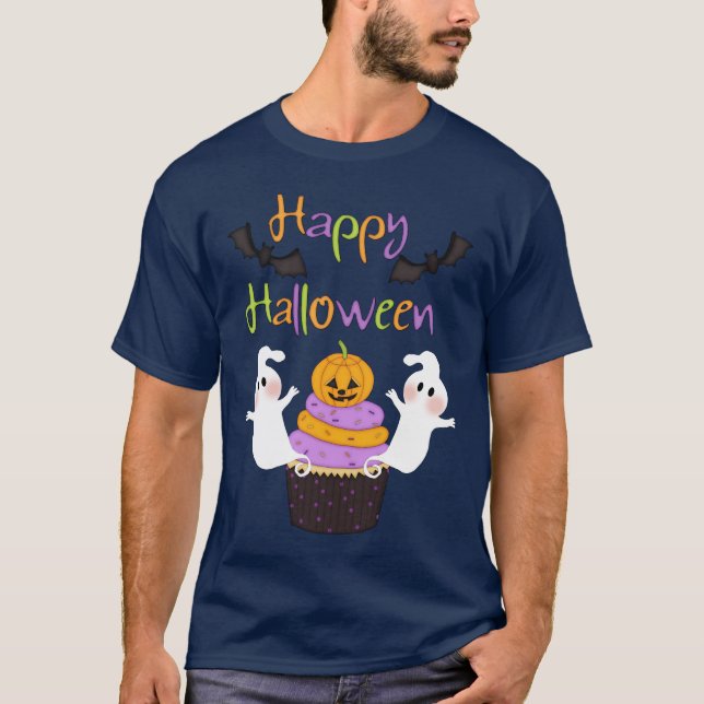 Camiseta Rótulo de la magdalena de Halloween (Anverso)