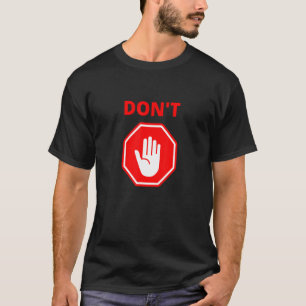 Camiseta Rótulo de la mano de la parada roja