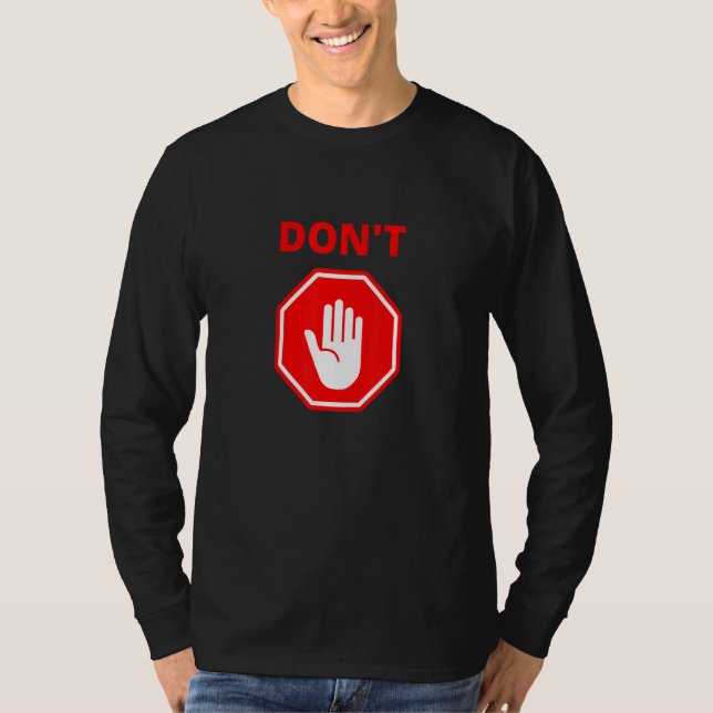 Camiseta Rótulo de la mano de la parada roja (Anverso)