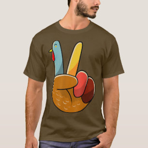 Camiseta Rótulo de la mano de la paz de Turquía Gracias Muj