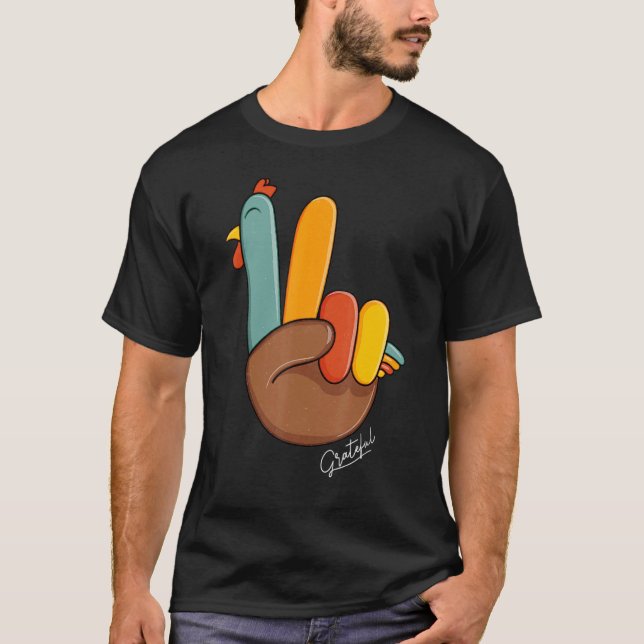 Camiseta Rótulo de la mano de la paz gracias a Turquía (Anverso)