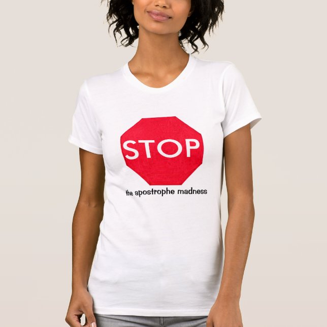 Camiseta Rótulo de la parada de Guru de la gramática (Anverso)