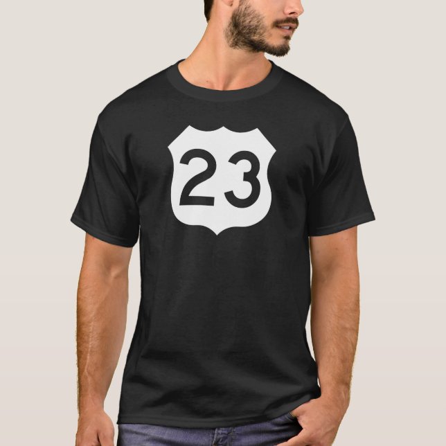 Camiseta Rótulo de la ruta 23 de los E.E.U.U. (Anverso)