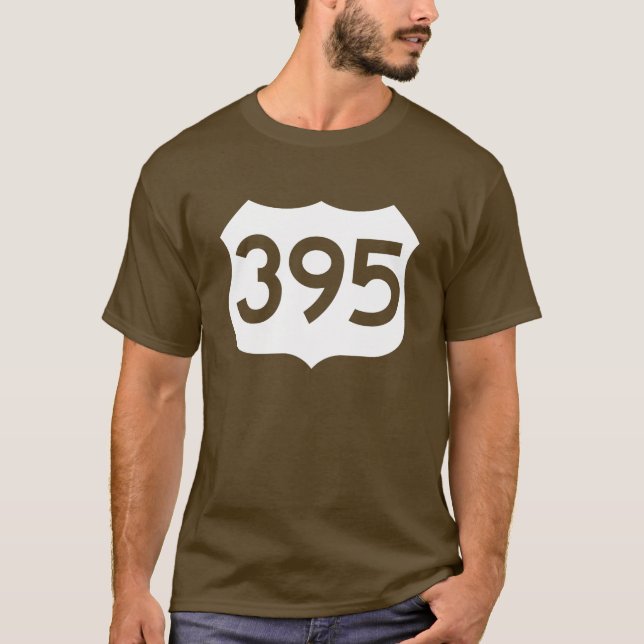 Camiseta Rótulo de la ruta 395 de los E.E.U.U. (Anverso)