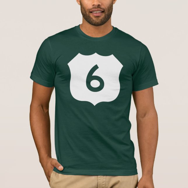 Camiseta Rótulo de la ruta 6 de los E.E.U.U. (Anverso)