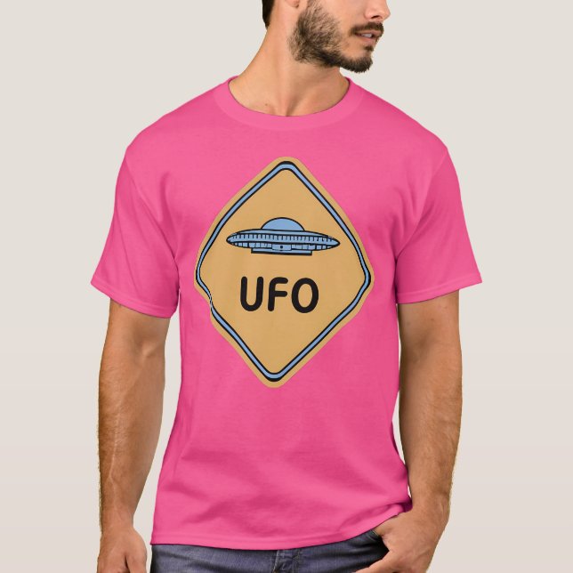 Camiseta Rótulo de la ruta de advertencia de la Ufo (Anverso)