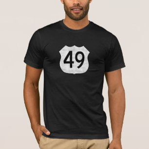 Camiseta Rótulo de la ruta de la carretera 49