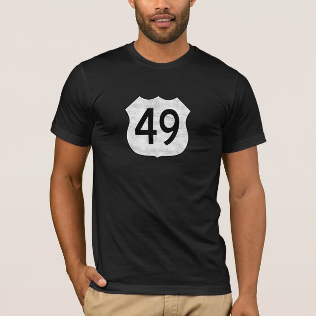Camiseta Rótulo de la ruta de la carretera 49 (Anverso)