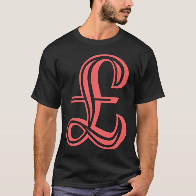 Camiseta Rótulo de libra - rosa tropical (Anverso)