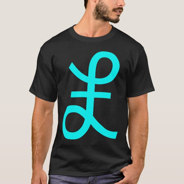 Camiseta Rótulo de libras - cian (Anverso)
