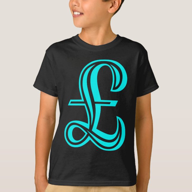 Camiseta Rótulo de libras - cian (Anverso)