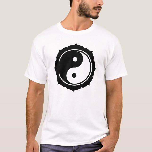 Camiseta Rótulo de Lotus Yin Yang (Anverso)