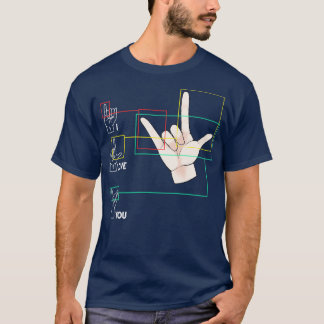 Camiseta Rótulo de mano de lenguaje Rótulo americano ASL te