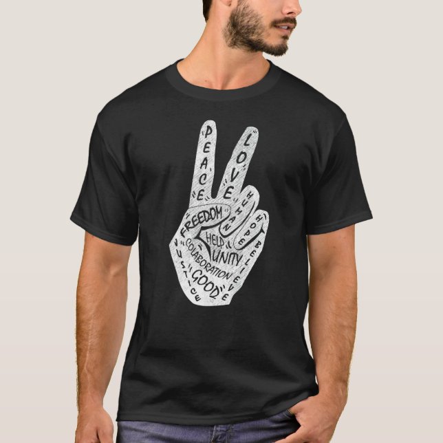 Camiseta Rótulo de mano de paz para hacer la paz no la guer (Anverso)