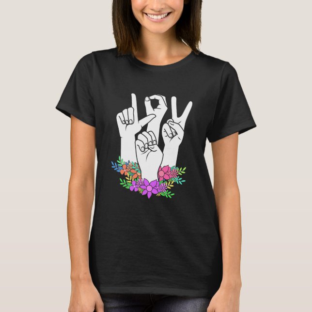 Camiseta Rótulo de mano del profesor ASL (Anverso)
