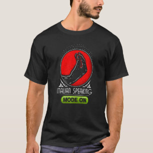 Camiseta Rótulo De Mano Italiana Para Un Orador Italiano De