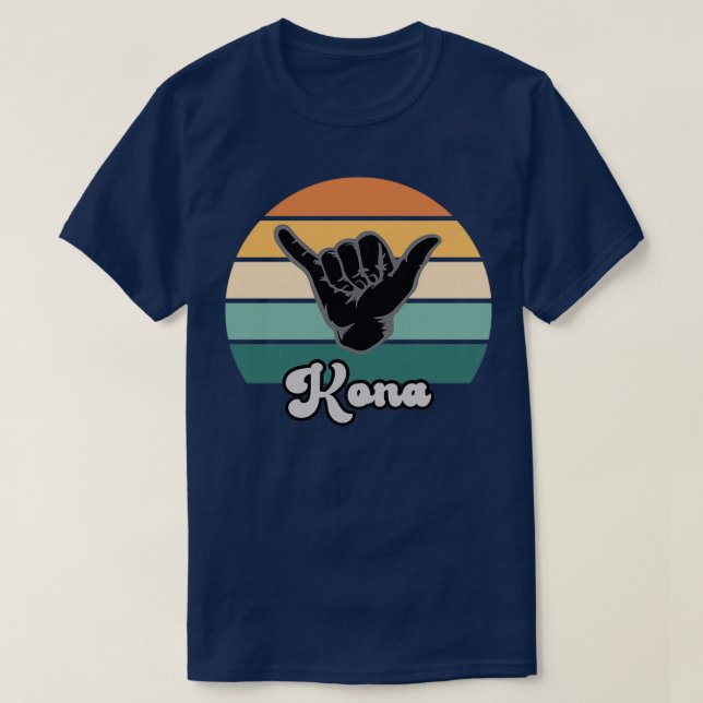 Camiseta Rótulo de mano suelta Retro Shaka Aloha Hawaiian H (Diseño del anverso)