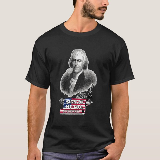 Camiseta Rótulo De Mi Vida Thomas Jefferson 4 De Julio Hola (Anverso)