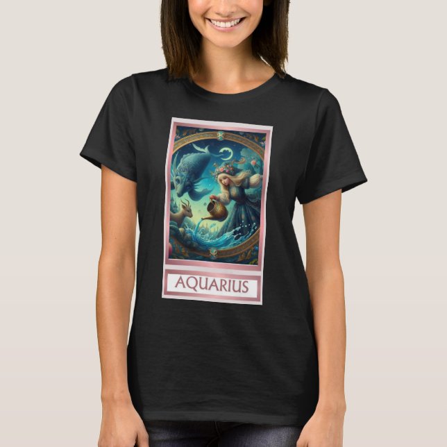 Camiseta Rótulo de nacimiento de Zodiac Aquarius (Anverso)