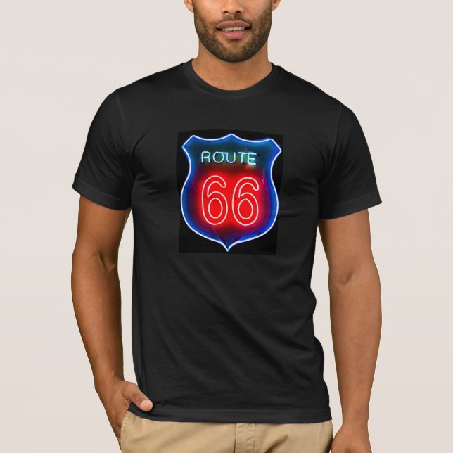 Camiseta Rótulo de neón de la ruta 66 (Anverso)
