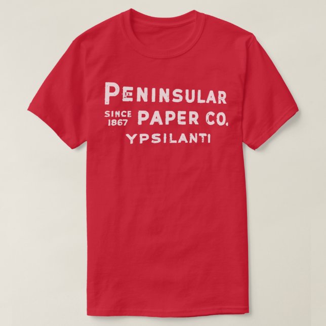 Camiseta Rótulo de papel peninsular de Ypsil Michigan (Diseño del anverso)