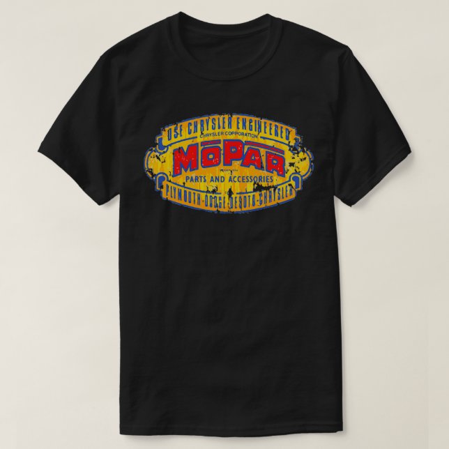 Camiseta Rótulo de piezas mopar antiguas (Diseño del anverso)