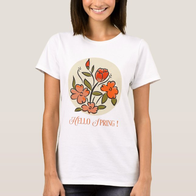 Camiseta Rótulo de primavera de Hello (Anverso)
