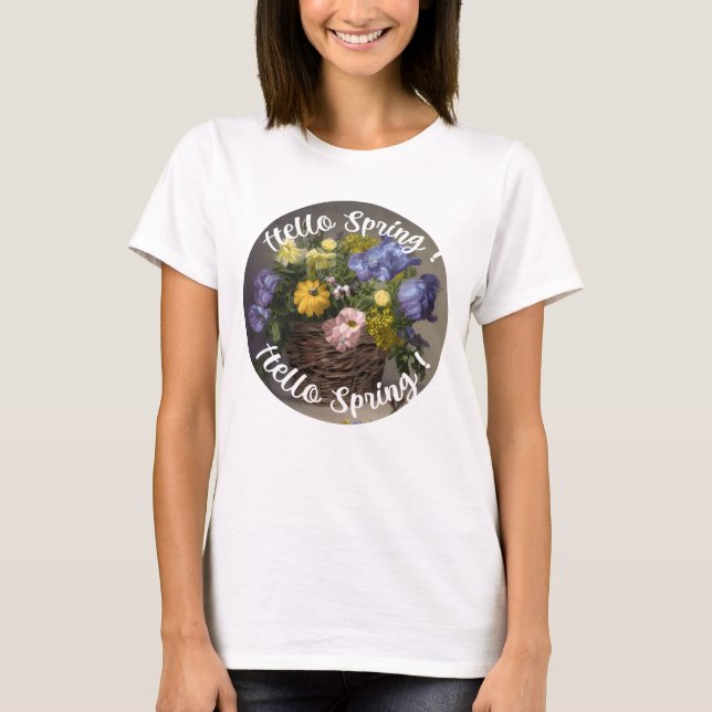 Camiseta Rótulo de primavera de Hello (Anverso)