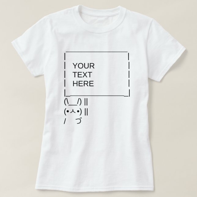 Camiseta Rótulo de protesta de Bunny / Arte de texto ASCII  (Diseño del anverso)