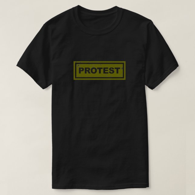 Camiseta Rótulo de protesta verde (Diseño del anverso)