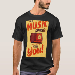 Camiseta Rótulo de publicidad retro Vintage Music Old Schoo