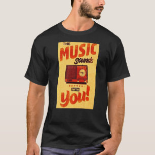 Camiseta Rótulo de publicidad retro Vintage Music Old Schoo