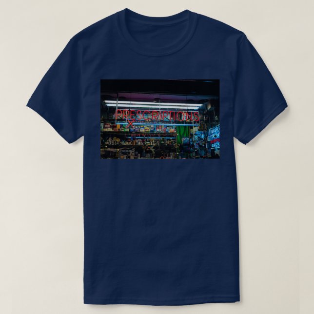 Camiseta Rótulo De Recetas En Un Almacén De Medicamentos De (Diseño del anverso)