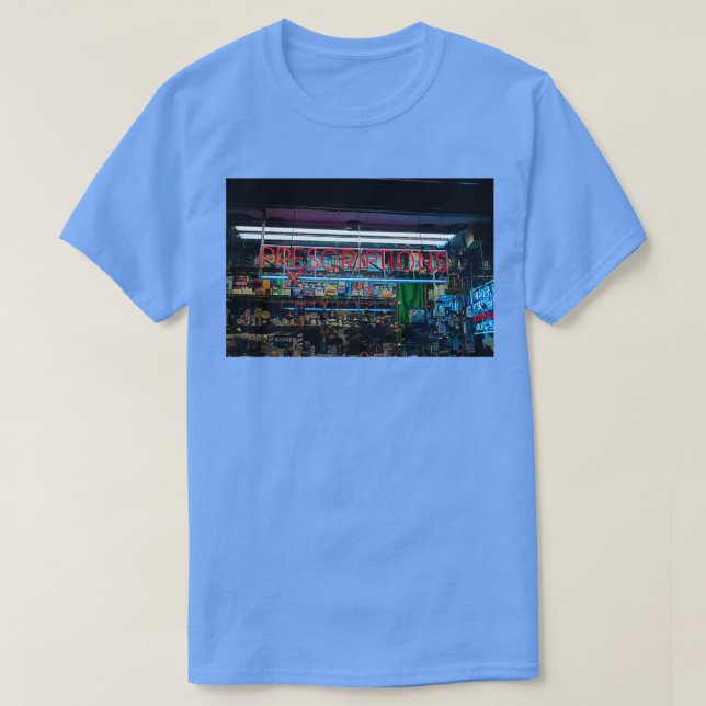 Camiseta Rótulo De Recetas En Un Almacén De Medicamentos De (Diseño del anverso)