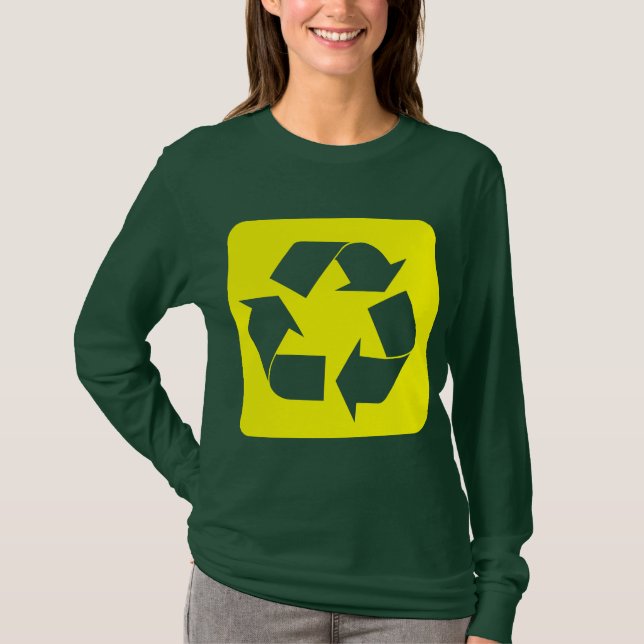 Camiseta Rótulo de reciclaje - Amarillo (Anverso)
