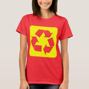 Camiseta Rótulo de reciclaje - Amarillo