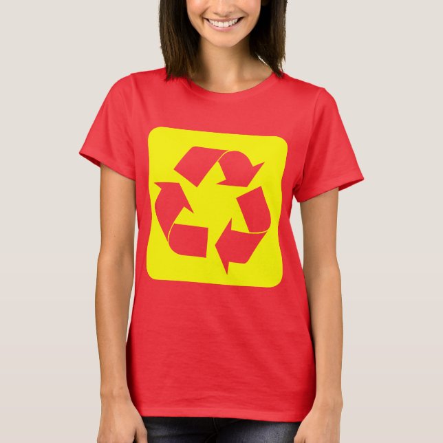 Camiseta Rótulo de reciclaje - Amarillo (Anverso)