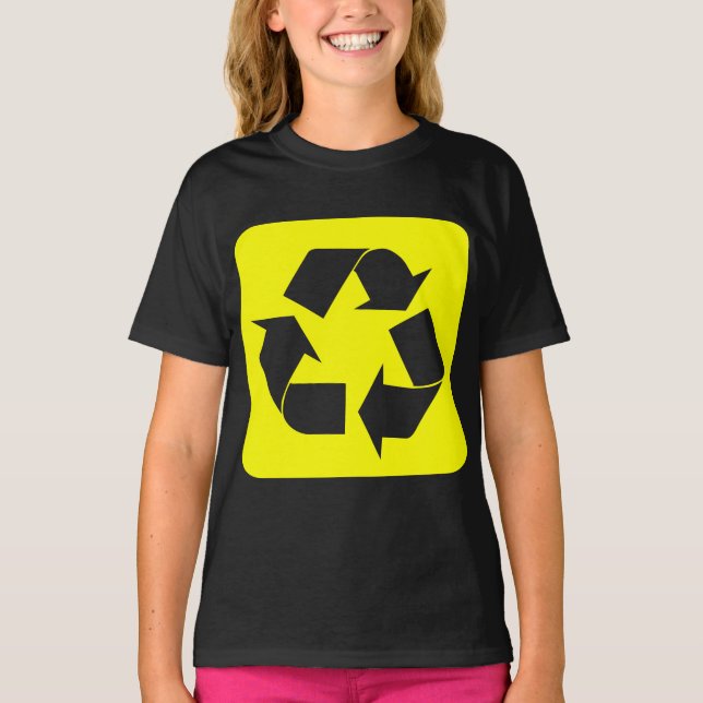 Camiseta Rótulo de reciclaje - Amarillo (Anverso)