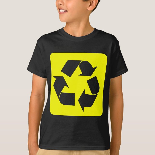 Camiseta Rótulo de reciclaje - Amarillo (Anverso)