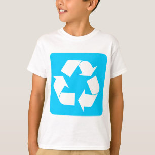 Camiseta Rótulo de reciclaje - Azul cielo