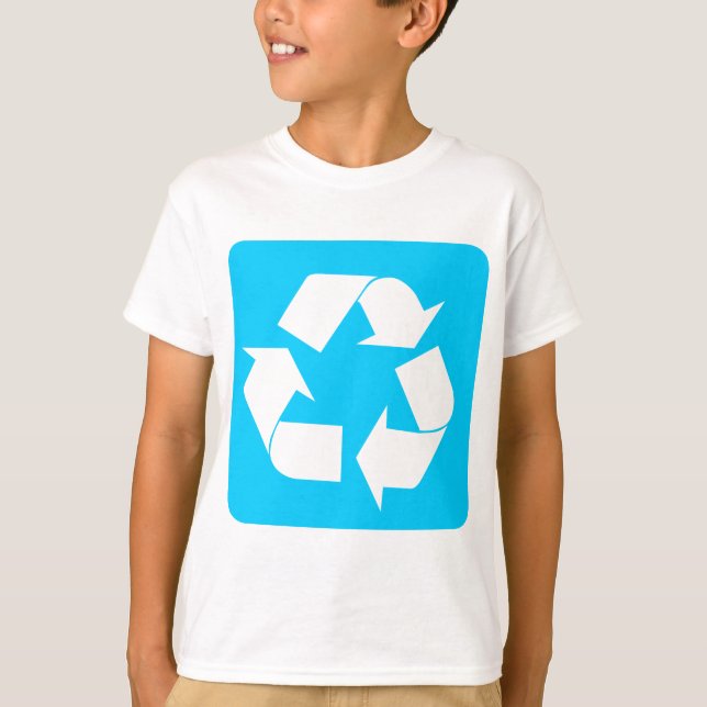 Camiseta Rótulo de reciclaje - Azul cielo (Anverso)