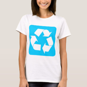 Camiseta Rótulo de reciclaje - Azul cielo