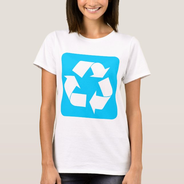 Camiseta Rótulo de reciclaje - Azul cielo (Anverso)