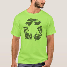 Camiseta Rótulo de reciclaje fracturado gris