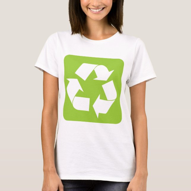 Camiseta Rótulo de reciclaje - Martian Green (Anverso)
