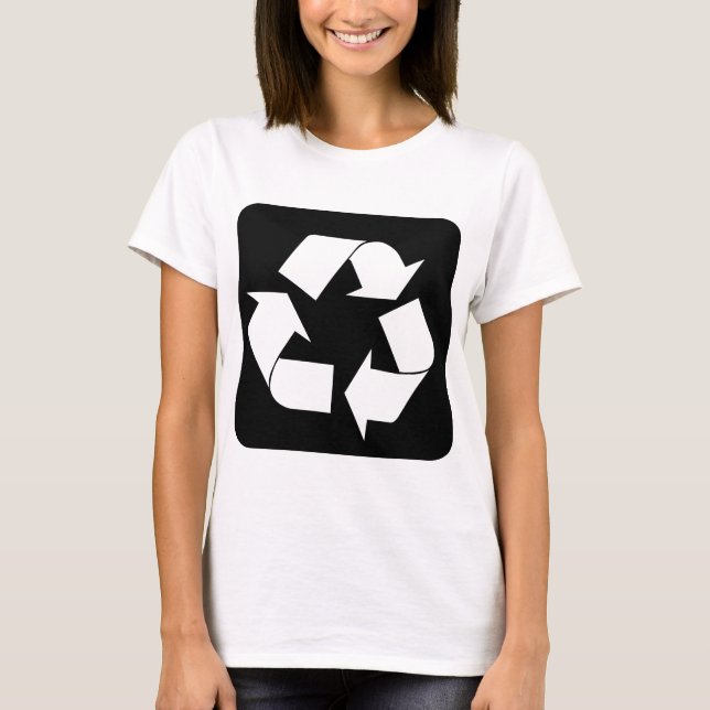 Camiseta Rótulo de reciclaje - Negro (Anverso)