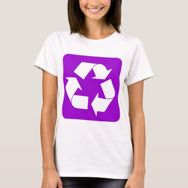 Camiseta Rótulo de reciclaje - Púrpura (Anverso)