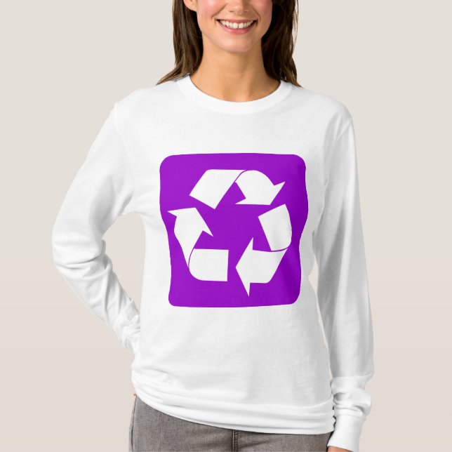 Camiseta Rótulo de reciclaje - Púrpura (Anverso)