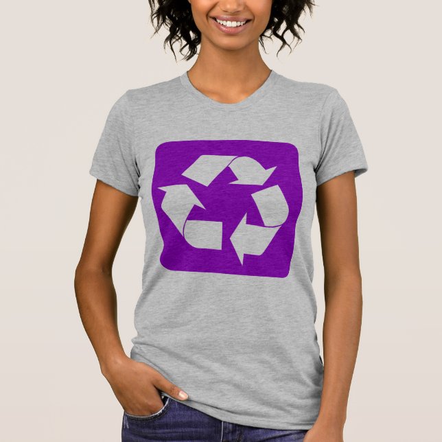 Camiseta Rótulo de reciclaje - Púrpura (Anverso)