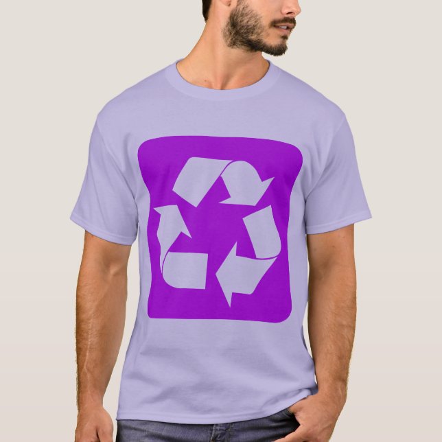 Camiseta Rótulo de reciclaje - Púrpura (Anverso)